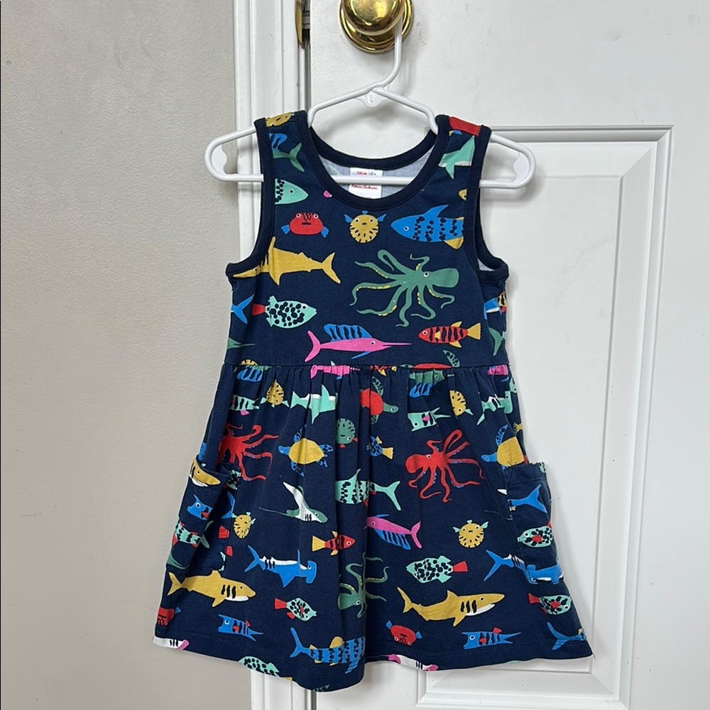 Hanna Anderson, size 4, Like New. Colorful Sea Life Print Sleeveless Dress